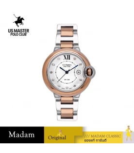 นาฬิกาข้อมือ US MASTERS POLO CLUB USM-DH04-SRG-WE HARMONY CLASSIC DATE SILVER ROSEGOLD / WHITE 32 MM,SILVER ROSEGOLD / WHITE