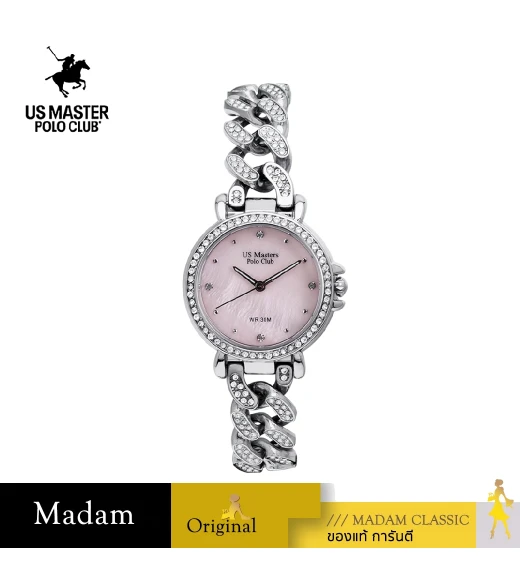 นาฬิกาข้อมือ US MASTERS POLO CLUB USM-DH06-LPK FIRST LADY ETERNA CHAIN DIAMOND 30 MM,LIGHT PINK
