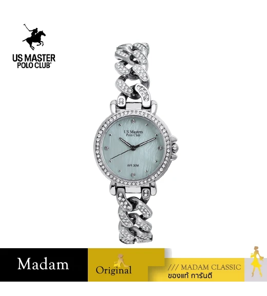 นาฬิกาข้อมือ US MASTERS POLO CLUB USM-DH06-LGN FIRST LADY ETERNA CHAIN DIAMOND 30 MM,LIGHT GREEN