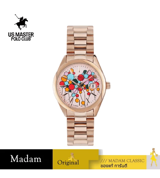 นาฬิกาข้อมือ US MASTERS POLO CLUB USM-EC03-RG-LPK NEW YORK BALLOON DATE 36 MM,ROSEGOLD / LIGHT PINK