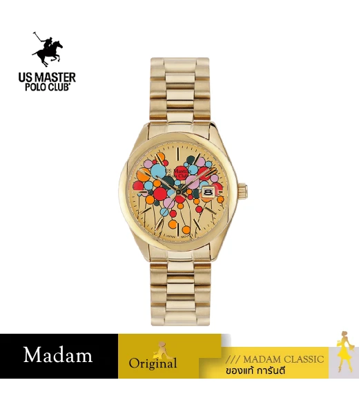 นาฬิกาข้อมือ US MASTERS POLO CLUB USM-EC03-GD NEW YORK BALLOON DATE 36 MM,GOLD