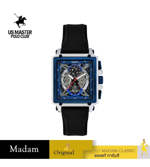 นาฬิกาข้อมือ US MASTERS POLO CLUB USM-DK06-BU-BU TITAN CHRONO SQUARE 42 MM,BLUE / BLUE