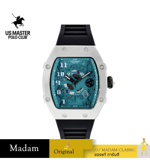 นาฬิกาข้อมือ US MASTERS POLO CLUB  USM-DK01-BK-RCY RX-1 VORTEX M.3 43 MM,BLACK / CYAN