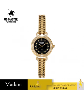 นาฬิกาข้อมือ US MASTERS POLO CLUB USM-DH05-GD-BK FIRST LADY PRINCESS DIAMOND 30 MM,GOLD / BLACK