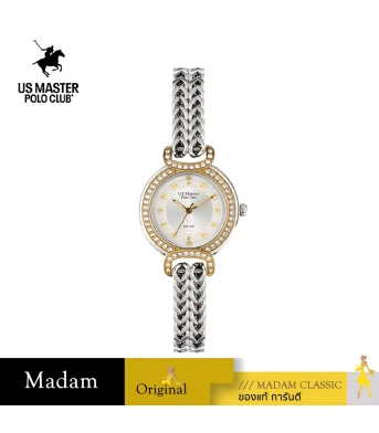 นาฬิกาข้อมือ US MASTERS POLO CLUB USM-DH05-SGD-WE FIRST LADY PRINCESS DIAMOND 30 MM,SILVER GOLD / WHITE
