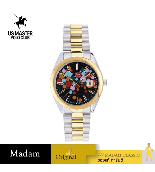 นาฬิกาข้อมือ US MASTERS POLO CLUB USM-EC03-SGD-BK NEW YORK BALLOON DATE 36 MM,SILVER GOLD / BLACK