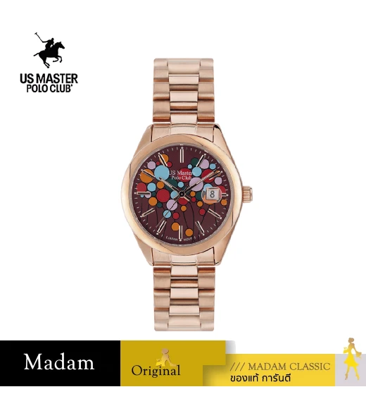 นาฬิกาข้อมือ US MASTERS POLO CLUB USM-EC03-RG-DRD NEW YORK BALLOON DATE 36 MM,ROSEGOLD / DARK RED