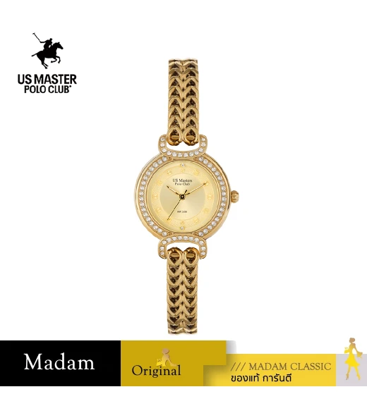 นาฬิกาข้อมือ US MASTERS POLO CLUB USM-DH05-GD FIRST LADY PRINCESS DIAMOND 30 MM,GOLD