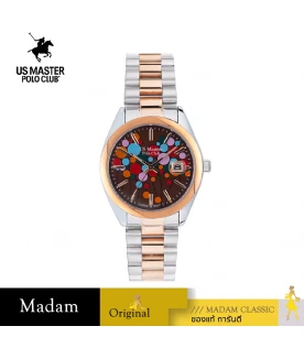 นาฬิกาข้อมือ US MASTERS POLO CLUB USM-EC03-SRG-BR NEW YORK BALLOON DATE 36 MM,SILVER ROSEGOLD / BROWN