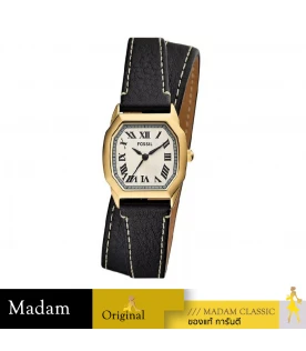 นาฬิกาข้อมือผู้หญิง FOSSIL MODEL  ES5404,27MM.,LEATHER STRAP,BLACK/GOLD 			