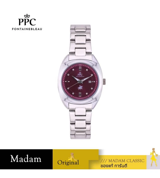 นาฬิกา PPC FONTAINEBLEAU  PPC-EG08-BGD LER BRETON EG08 BURGUNDY 32 MM,BURGUNDY