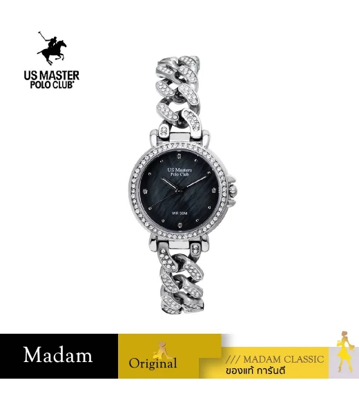 นาฬิกา US MASTERS POLO CLUB  USM-DH06-BK-Pre FIRST LADY ETERNA CHAIN DIAMOND BLACK 30 MM ,BLACK