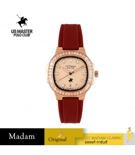 นาฬิกา US MASTERS POLO CLUB USM-EC01-RD-RG THE EMPIRE CRYSTAL CLASSIC DATE 36 MM,RED / ROSEGOLD	