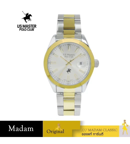 นาฬิกา US MASTER Polo Club USM-230701-SGD-WE USM-230701 41 mm,SILVER GOLD WHITE	