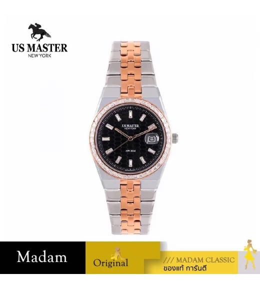 นาฬิกา US MASTER NEW YORK  USM-EG04-SRG-BK DIANA EG04 36 MM,SILVER ROSEGOLD / BLACK