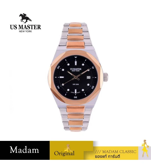 นาฬิกา US MASTERS POLO CLUB USM-EG09-SRG-BK ABRAHAM EG09 SILVER ROSEGOLD / BLACK 40 MM,SILVER ROSEGOLD / BLACK	