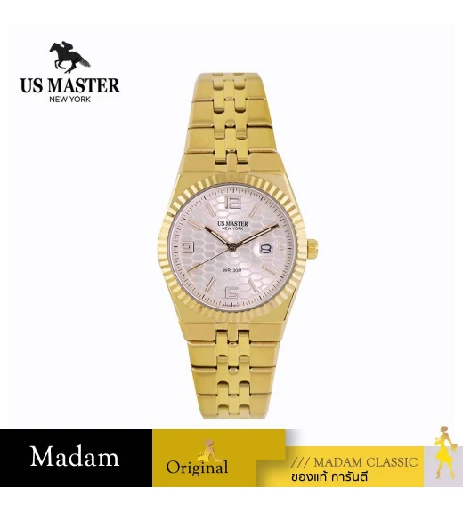 นาฬิกา US MASTERS POLO CLUB USM-EG05-GD-WE MANHATTAN EG05 GOLD / WHITE 40 MM,GOLD / WHITE	