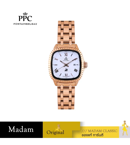 นาฬิกา PPC FONTAINEBLEAU  PPC-EF14-RG-WE DORÉE EF14 28 MM,ROSEGOLD / WHITE	