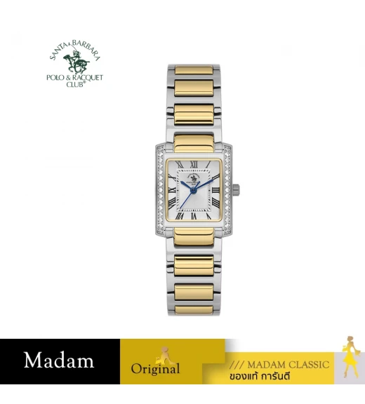 นาฬิกา SANTA BARBARA POLO & RACQUET CLUB SB.1.10611 UNIQUE LADIES SB.1.10611 22.2*27.5 MM,SILVER GOLD / WHITE	