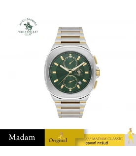 นาฬิกา SANTA BARBARA POLO & RACQUET CLUB SB.1.10610 LUXURY GENTS SB.1.10610 44*50 MM,SILVER GOLD / GREEN	
