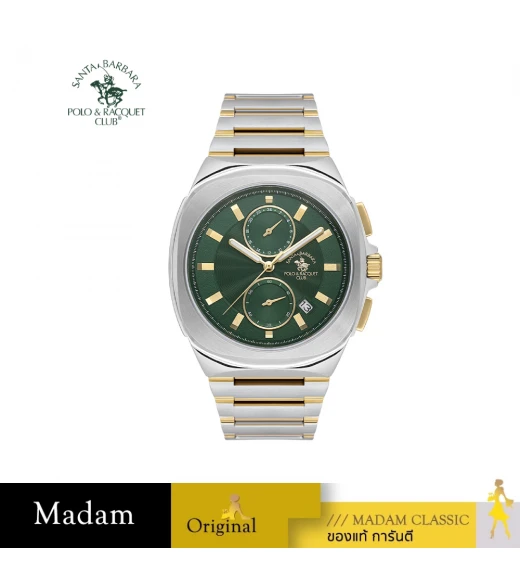 นาฬิกา SANTA BARBARA POLO & RACQUET CLUB SB.1.10610 LUXURY GENTS SB.1.10610 44*50 MM,SILVER GOLD / GREEN	