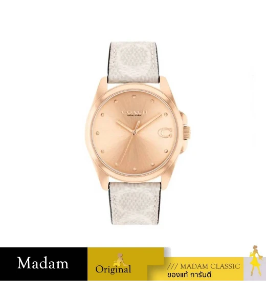 นาฬิกา COACH 14504113,36 MM,GENUINE LEATHER,ROSE GOLD/GREY