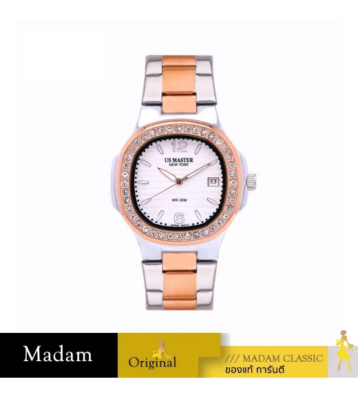 นาฬิกา US MASTERS POLO CLUB USM-EJ01-SRG-WE VICTORIA EJ01 SILVER ROSEGOLD / WHITE 34  MM,SILVER ROSEGOLD / WHITE
