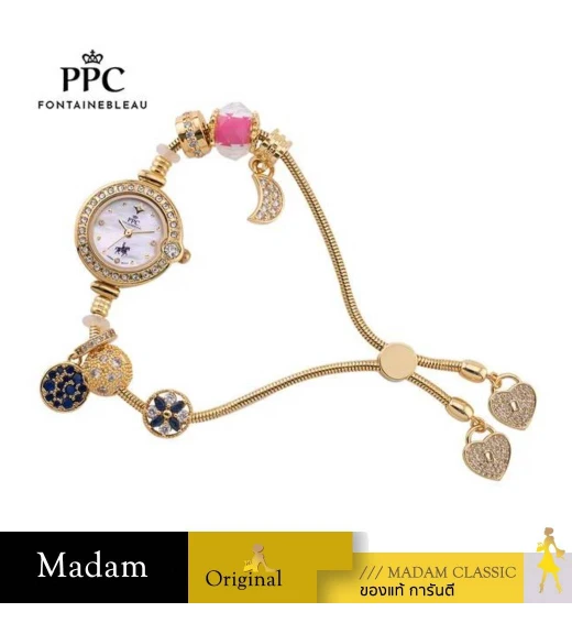 นาฬิกา PPC FONTAINEBLEAU  PPC-EH02-GD-WE CANNES EH02  24.5 MM, GOLD / WHITE