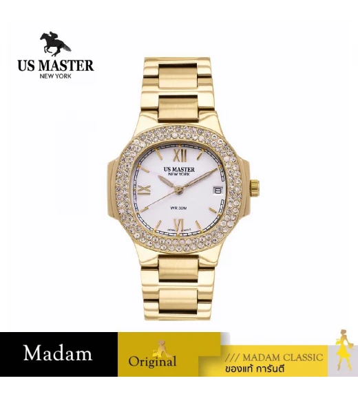 นาฬิกา US MASTER NEW YORK USM-DC07-GD-WE FIRST LADY DC07 33 MM,GOLD / WHITE