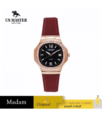 นาฬิกา US MASTER NEW YORK USM-DD54-RD-RBK EMPIRE LADY 32 MM,RED / ROSEGOLD BLACK