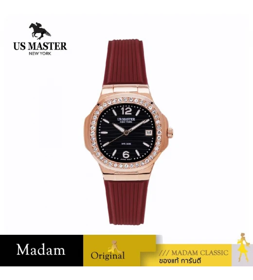 นาฬิกา US MASTER NEW YORK USM-DD54-RD-RBK EMPIRE LADY 32 MM,RED / ROSEGOLD BLACK