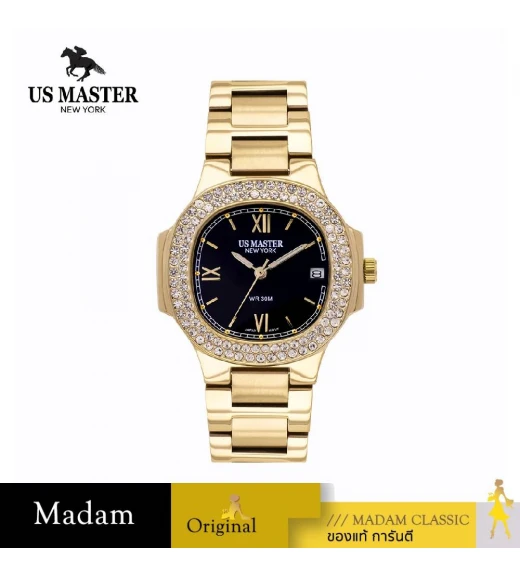 นาฬิกา US MASTER NEW YORK USM-DC07-GD-BK FIRST LADY DC07 33 MM,GOLD / BLACK