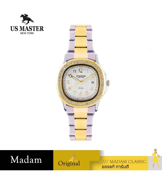 นาฬิกา US MASTERS POLO CLUB USM-DD43-SGD-WE EMPIRE LADY DD43  38 MM,SILVER GOLD / WHITE