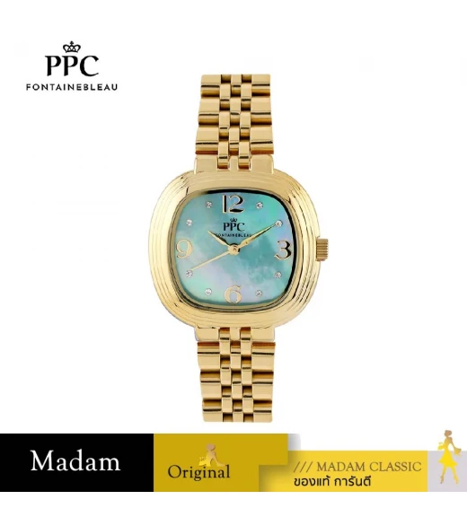 นาฬิกา PPC FONTAINEBLEAU  PPC-EI08-GD-LGN DORÉE EI08 30 MM.,GOLD / LIGHT GREEN