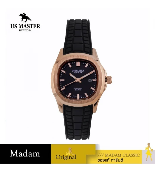 นาฬิกา US MASTER NEW YORK  USM-EI01-BK-RBK EMPIRE LADY EI01  30*36 MM, BLACK / ROSEGOLD WHITE	