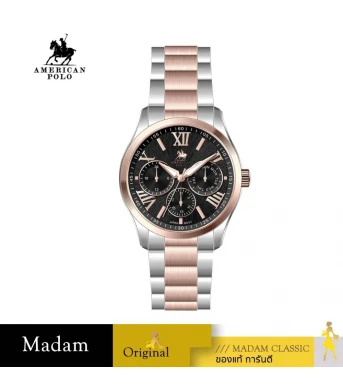 นาฬิกา AMERICAN POLO APTTRGBK107G AMERICAN 107G 40 MM,SILVER ROSEGOLD / BLACK