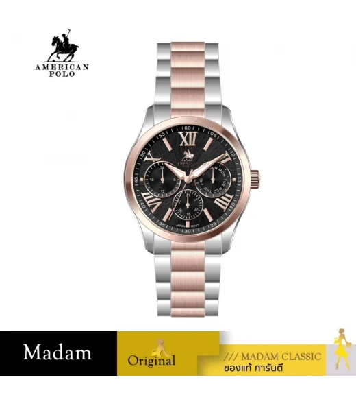 นาฬิกา AMERICAN POLO APTTRGBK107G AMERICAN 107G 40 MM,SILVER ROSEGOLD / BLACK