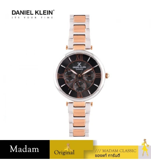 นาฬิกา DANIEL KLEIN DK.1.12935-3 PREMIUM LADIES 38 MM.,SILVER / ROSEGOLD BLACK นาฬิกา DANIEL KLEIN DK.1.12935-3 PREMIUM LADIES 38 MM.,SILVER / ROSEGOLD BLACK