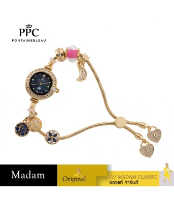 นาฬิกา PPC FONTAINEBLEAU  PPC-EH02-GD-BK CANNES EH02 24.5 MM,GOLD / BLACK	