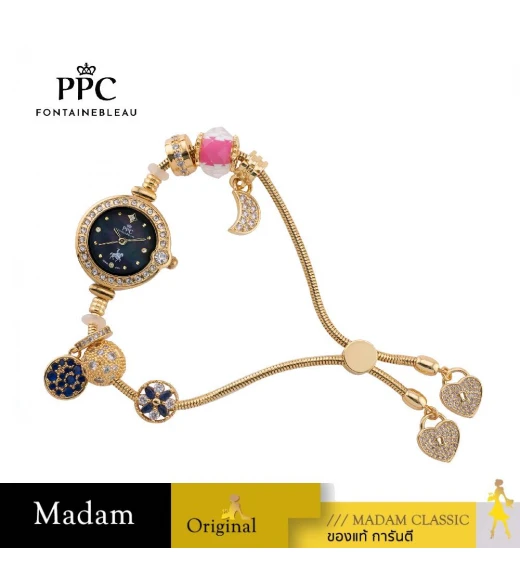 นาฬิกา PPC FONTAINEBLEAU  PPC-EH02-GD-BK CANNES EH02 24.5 MM,GOLD / BLACK	