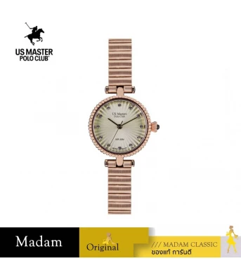 นาฬิกา US MASTERS POLO CLUB USM-DE20-RG-WN FIRST LADY PEARL OYSTER 26 CM.,ROSEGOLD / WINE