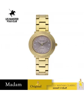 นาฬิกา US MASTERS POLO CLUB USM-DE18-GD-LGY FIRST LADY AURA 33 MM.,GOLD / LIGHT GREY