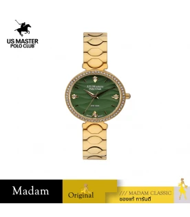นาฬิกา US MASTERS POLO CLUB USM-DF11-GD-GN FIRST LADY WIND 30 MM,GOLD / GREEN	