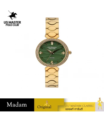 นาฬิกา US MASTERS POLO CLUB USM-DF11-GD-GN FIRST LADY WIND 30 MM,GOLD / GREEN	