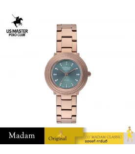 นาฬิกา US MASTERS POLO CLUB USM-DE18-RG-CGN FIRST LADY AURA 33 MM.,ROSEGOLD / CYPRUS GREEN