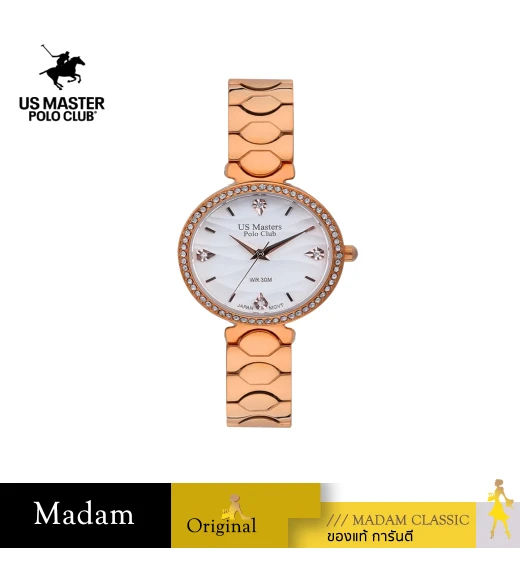 นาฬิกา US MASTERS POLO CLUB USM-DF11-RG-WE FIRST LADY WIND 30 MM,ROSEGOLD / WHITE	