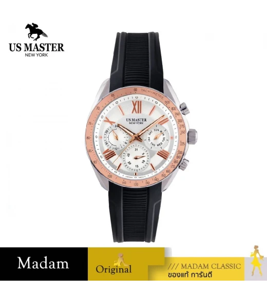 นาฬิกา US MASTER NEW YORK USM-EK12-BK-RWE CONTINENTAL EK12 42 MM.,BLACK / ROSEGOLD WHITE