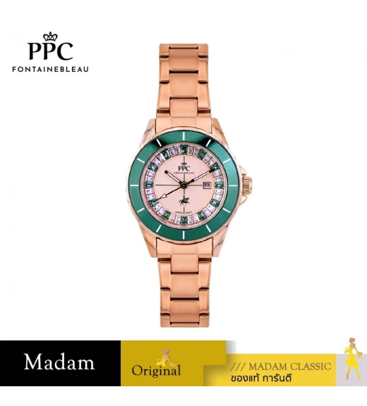 นาฬิกา PPC FONTAINEBLEAU PPC-FB02-RG-RGN LER BRETON FB02 33 MM.,ROSEGOLD / GREEN