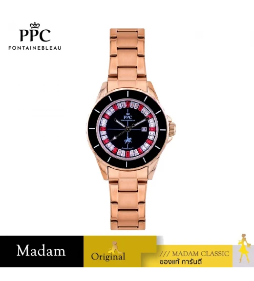 นาฬิกา PPC FONTAINEBLEAU PPC-FB02-RG-BRD LER BRETON FB02 33 MM.,ROSEGOLD / BLACK RED
