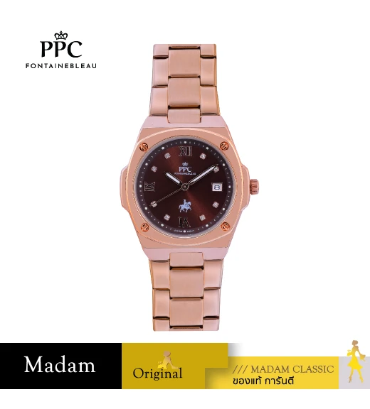 นาฬิกา PPC FONTAINEBLEAU   PPC-FC02-RG-BR LER BRETON FC02 33 MM,ROSEGOLD / BROWN	